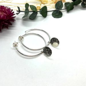 Circle Hoop Earrings, Sterling Silver Hoops
