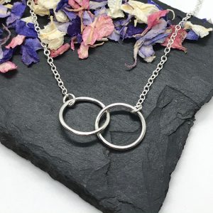 Interlocking Circles Necklace,  Sterling Silver