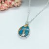 Turquoise Pendant,  Sterling Silver, Spiney Copper Turquoise