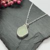 Pale Aqua Green Sea Glass Necklace, Sterling Silver with Seafoam Sea Glass - Image 2