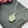 Pale Aqua Green Sea Glass Necklace, Sterling Silver with Seafoam Sea Glass - Image 5