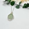 Pale Aqua Green Sea Glass Necklace, Sterling Silver with Seafoam Sea Glass - Image 6