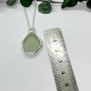 Pale Aqua Green Sea Glass Necklace, Sterling Silver with Seafoam Sea Glass - Image 8