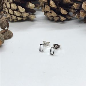 Sterling Silver Tiny Rectangle Stud Earrings