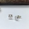 Paw Print Stud Earrings, Sterling Silver - Image 5