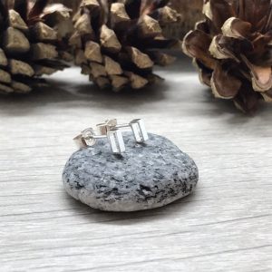 Rectangular Stud Earrings, Sterling Silver, Geometrical Earrings