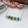 Sea Glass Necklace Multi-coloured, Sterling Silver Bar Necklace - Image 3