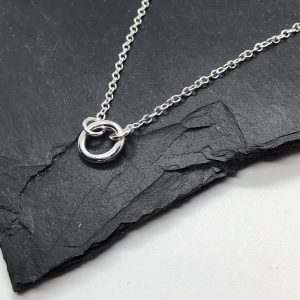 Tiny Circle Necklace,  Sterling Silver Layering Necklace