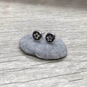 Star Stud Earrings, Sterling Silver
