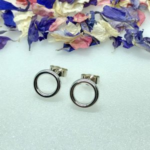 Sterling Silver Circle Stud Earrings