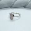 Pink Morganite Stacker Ring, Sterling Silver Narrow Band - Image 5