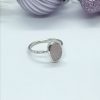 Pink Morganite Stacker Ring, Sterling Silver Narrow Band - Image 7