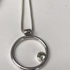 Circle Necklace with Lemon Quartz, Sterling Silver Snake Chain - Image 3