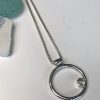 Circle Necklace with Lemon Quartz, Sterling Silver Snake Chain - Image 4