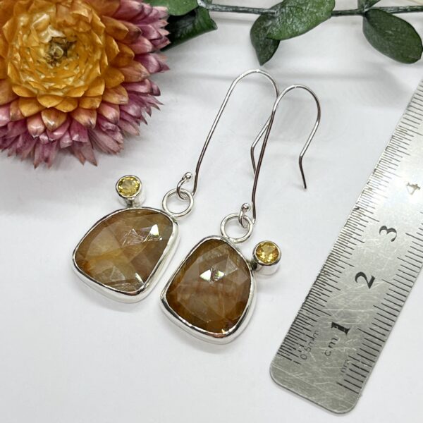 LorriSilver Jewellery, honey sapphires and citrine earrings