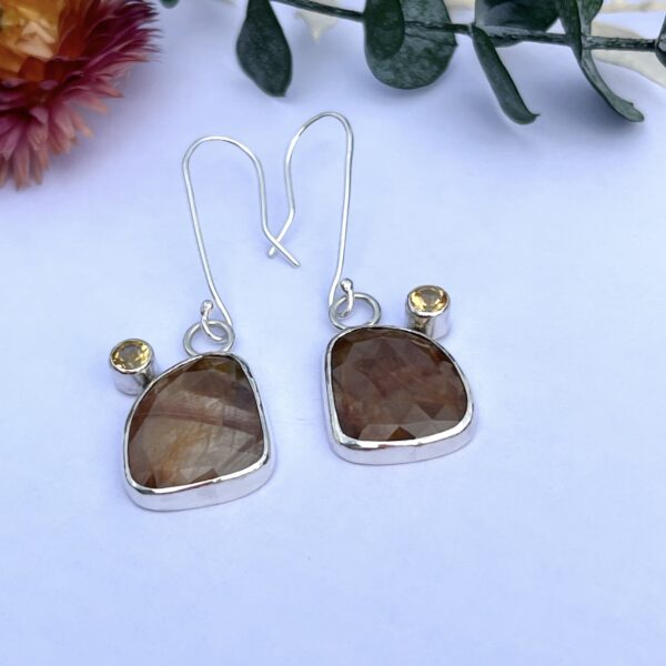 LorriSilver Jewellery, honey sapphires and citrine earrings