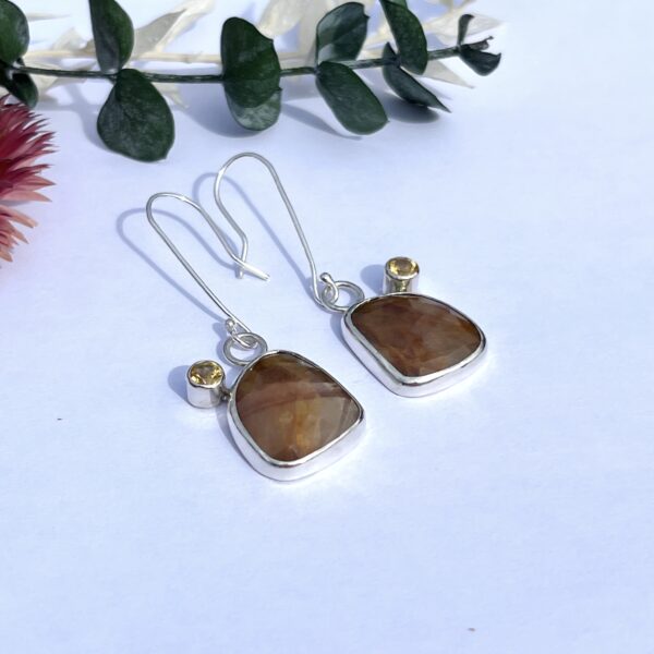 LorriSilver Jewellery, honey sapphires and citrine earrings