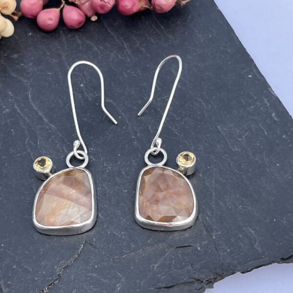 LorriSilver Jewellery, honey sapphires and citrine earrings