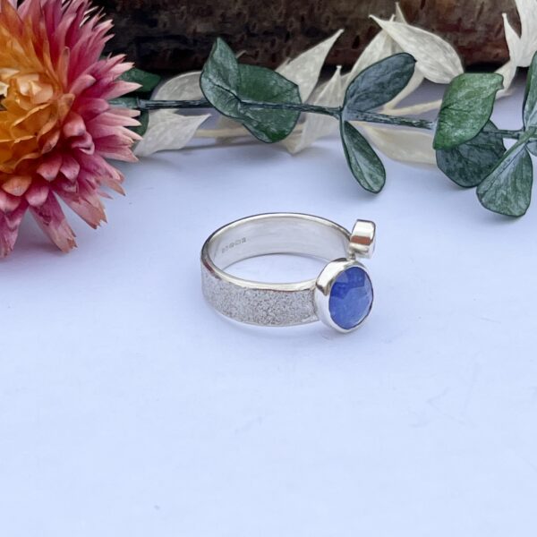 LorriSilver Jewellery, tanzanite ring with two tanzanites