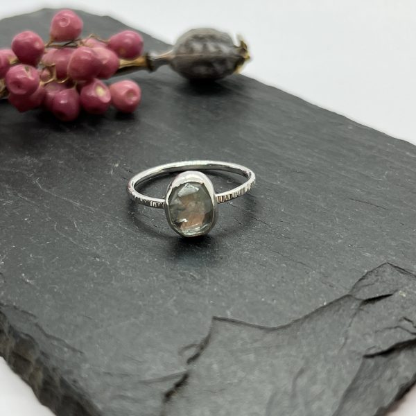 LorriSilverJewellery, aquamarine ring on grey tile