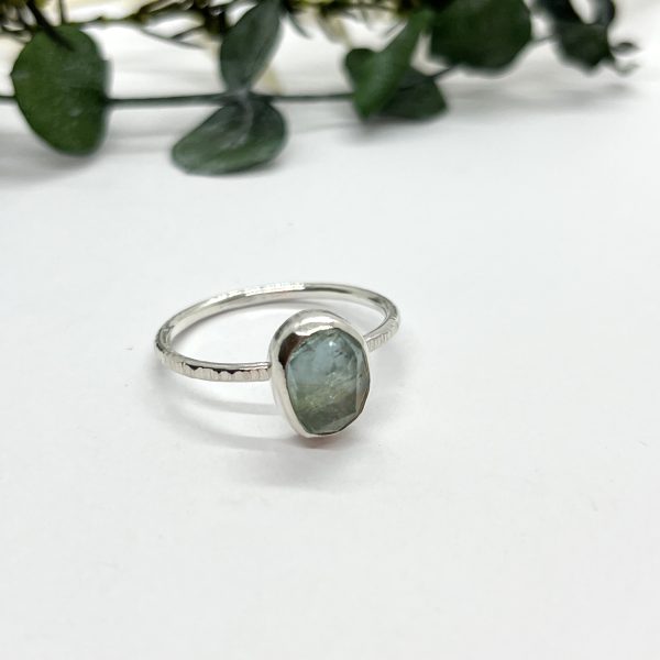 LorriSilverJewellery, aquamarine ring on white background