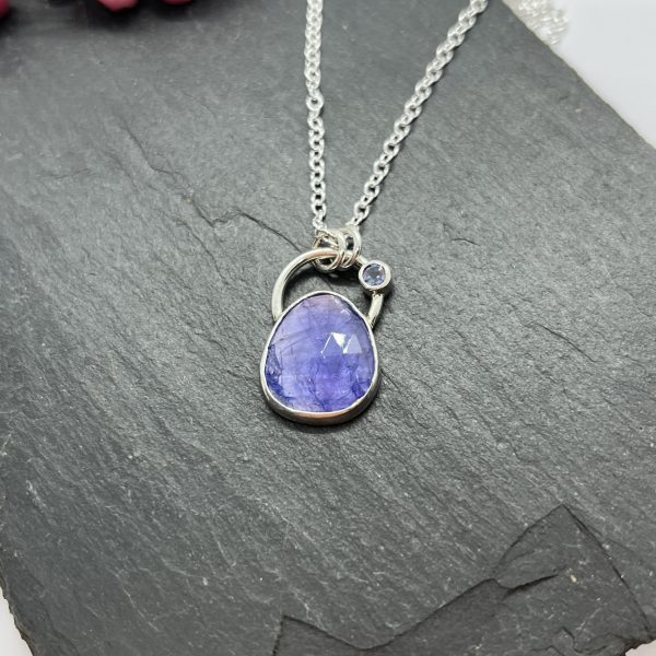 Lorrisilver Jewellery two tanzanite gemstone necklace