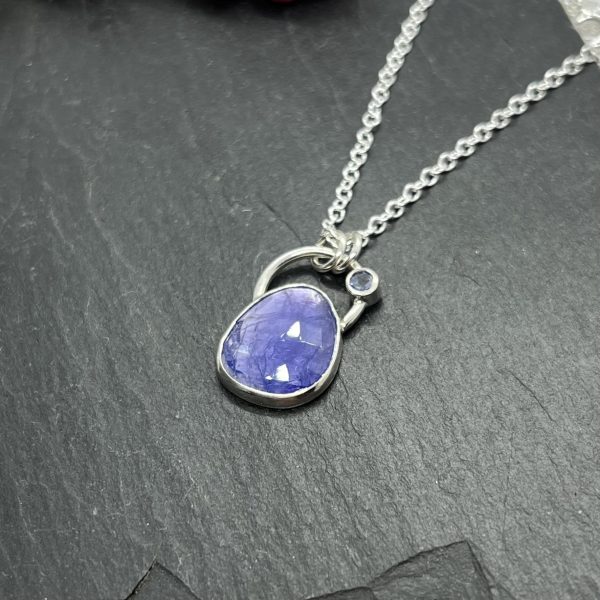 Lorrisilver Jewellery two tanzanite gemstone necklace