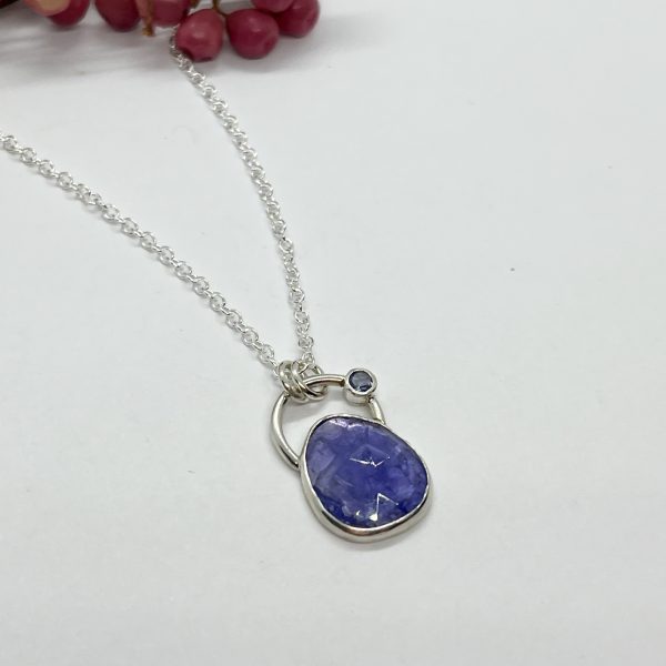 Lorrisilver Jewellery two tanzanite gemstone necklace