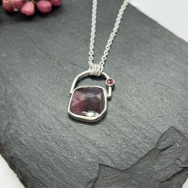 Lorrisilver Jewellery two ruby gemstone necklace