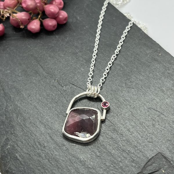 Lorrisilver Jewellery two ruby gemstone necklace