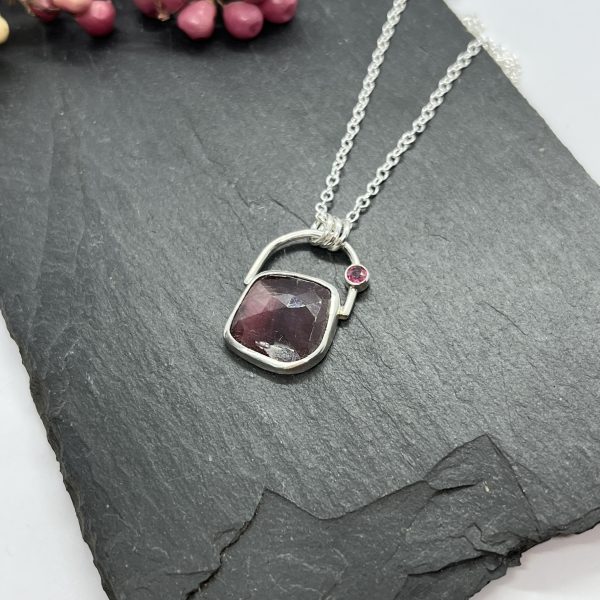 Lorrisilver Jewellery two ruby gemstone necklace