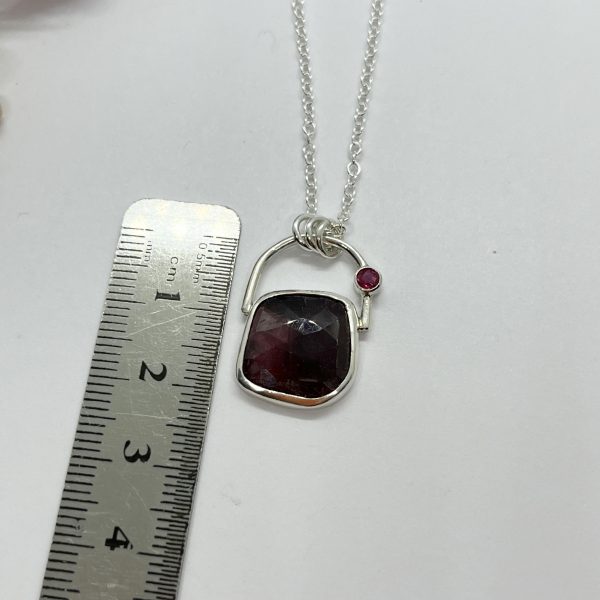 Lorrisilver Jewellery two ruby gemstone necklace