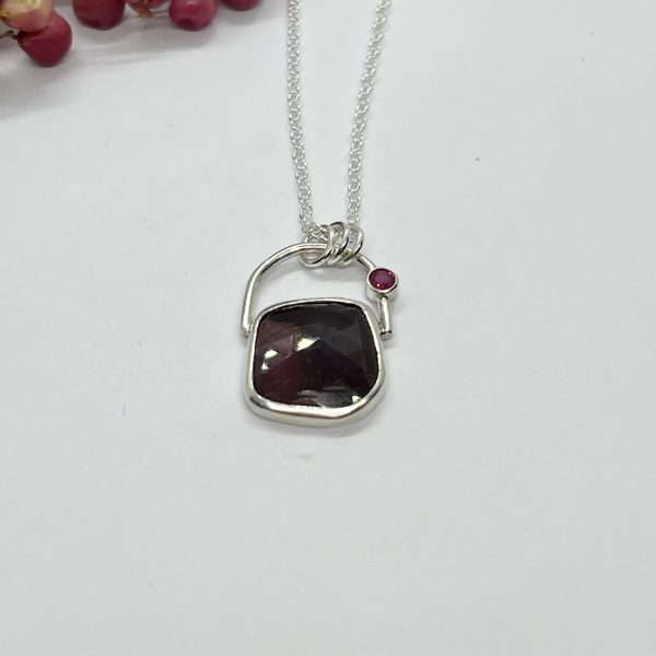 Lorrisilver Jewellery two ruby gemstone necklace