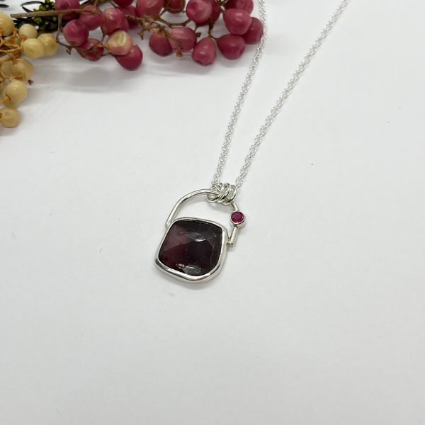 Lorrisilver Jewellery two ruby gemstone necklace