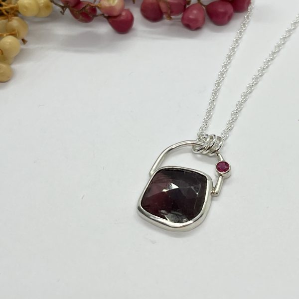 Lorrisilver Jewellery two ruby gemstone necklace