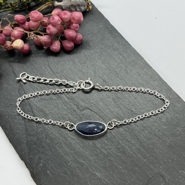 lorrisilver jewellery navy blue sapphire adjustable bracelet