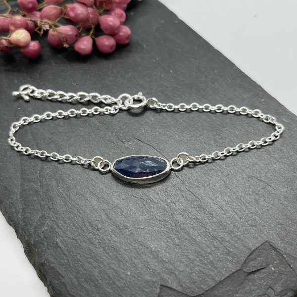 lorrisilver jewellery navy blue sapphire adjustable bracelet