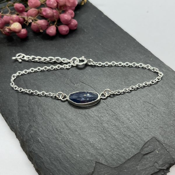 lorrisilver jewellery navy blue sapphire adjustable bracelet