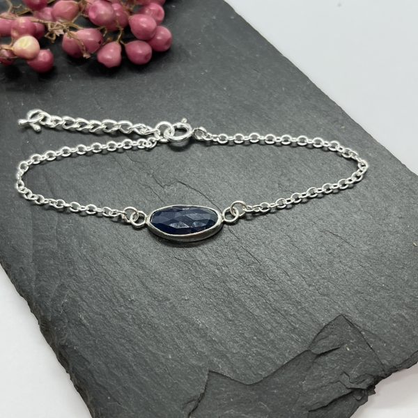 lorrisilver jewellery navy blue sapphire adjustable bracelet