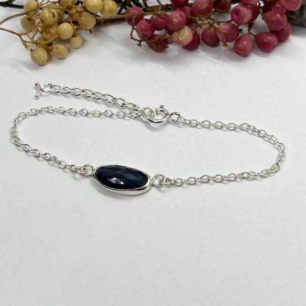 lorrisilver jewellery navy blue sapphire adjustable bracelet