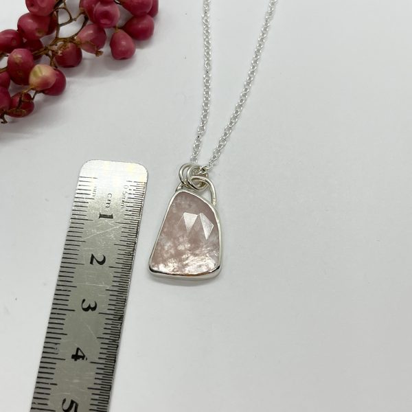 Lorrisilver jewellery morganite necklace on a white background