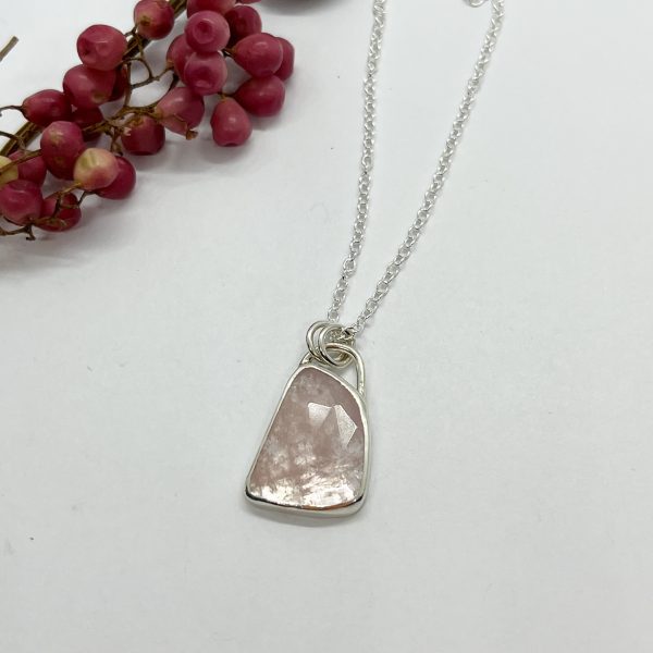 Lorrisilver jewellery morganite necklace on a white background