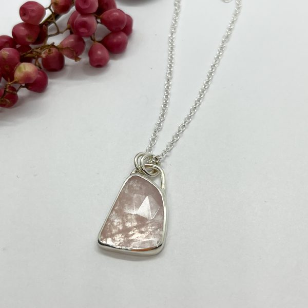 Lorrisilver jewellery morganite necklace on a white background