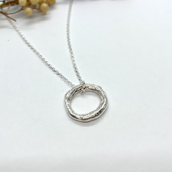 LorriSilver Jewellery, molten circle necklace