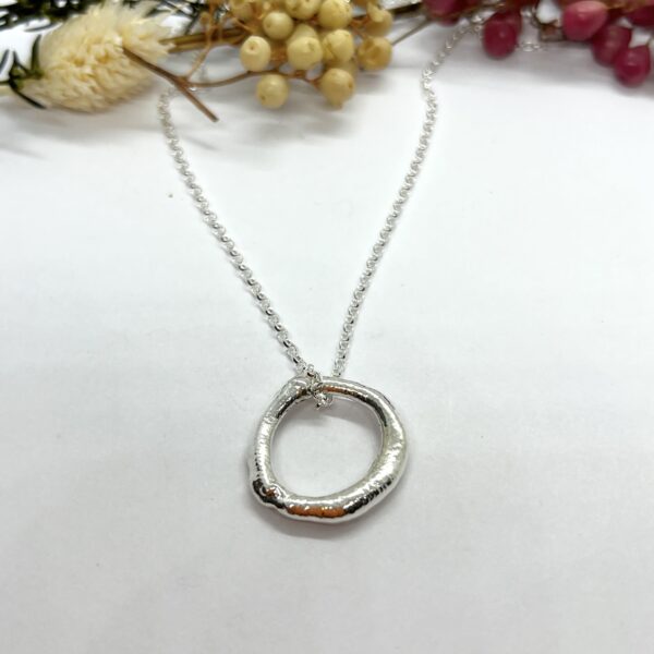 LorriSilver Jewellery, molten circle necklace