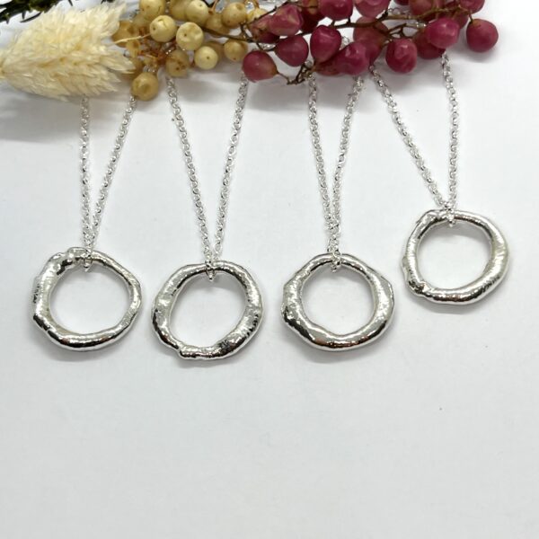 LorriSilver Jewellery, 4 molten circle necklace