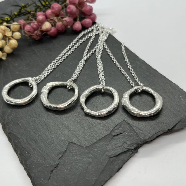 LorriSilver Jewellery, 4 molten circle necklace