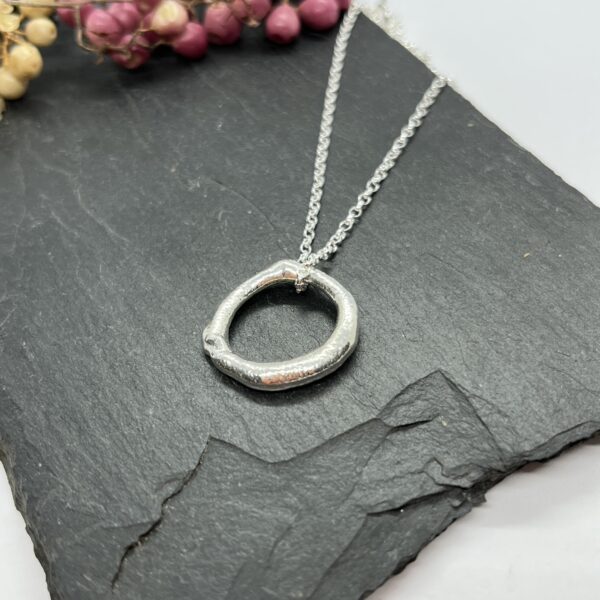 LorriSilver Jewellery, molten circle necklace