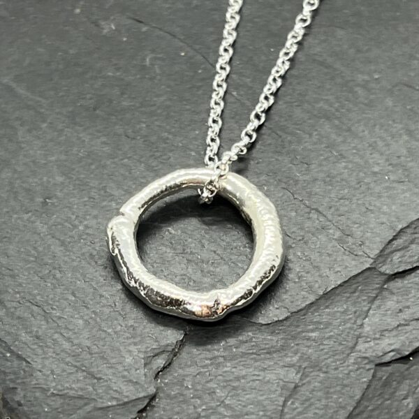 LorriSilver Jewellery, molten circle necklace