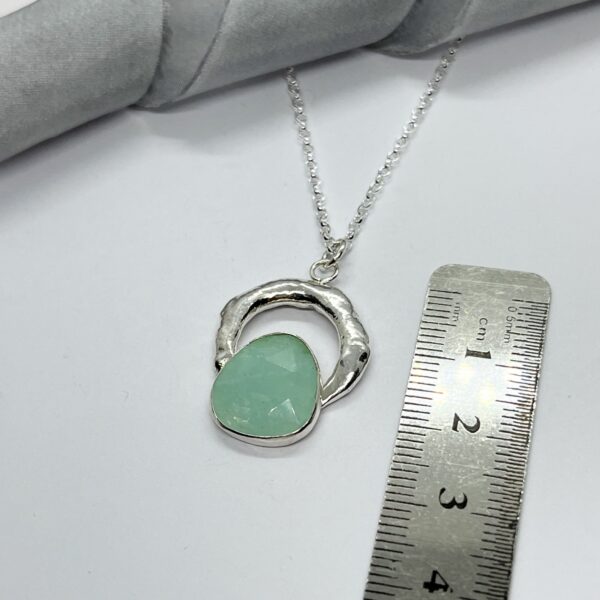 LorriSilver Jewellery, amazonite molten circle necklace